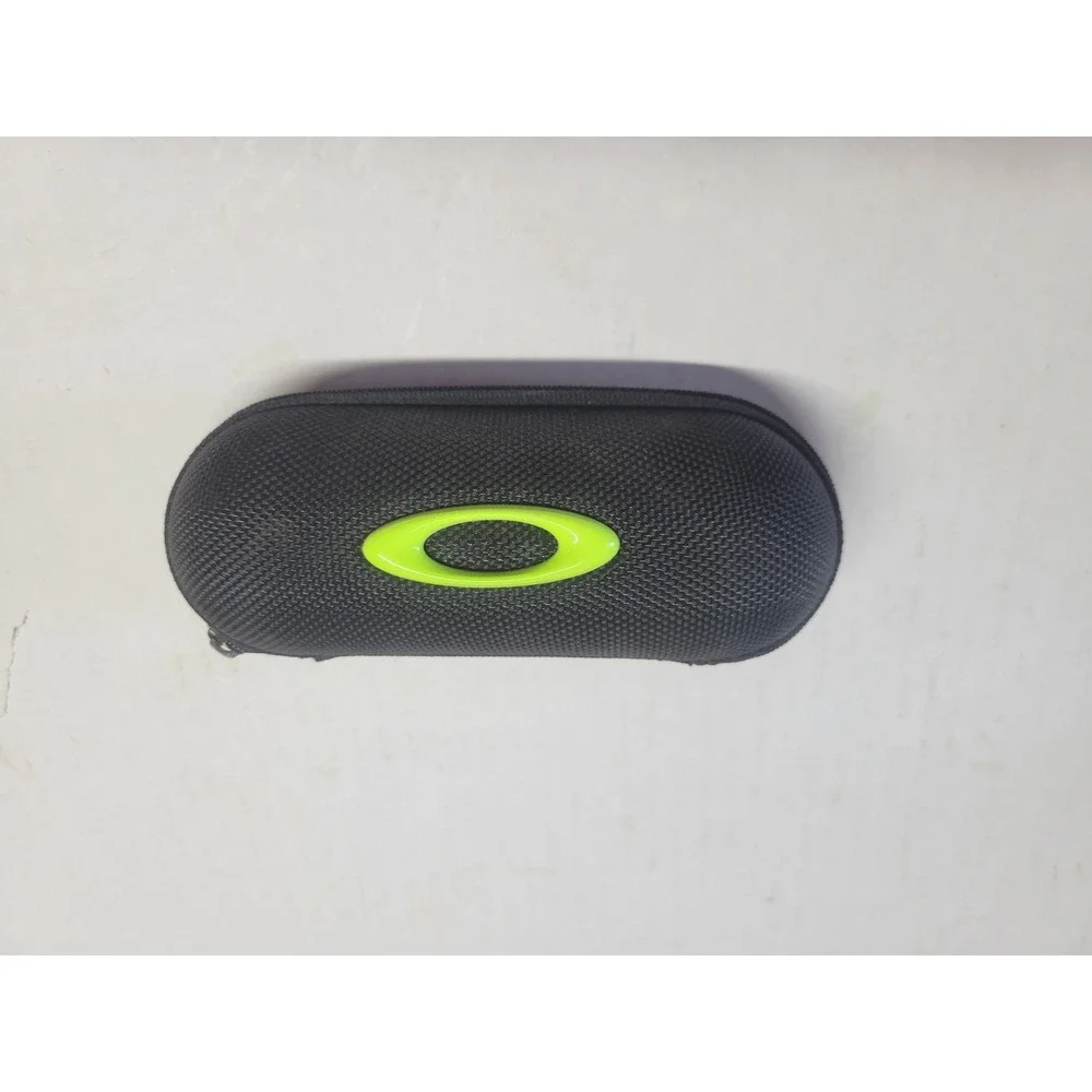 Oakley‎ Sunglasses Hard Case Black Neon Green Icon Logo Zippered Vault Eyewear